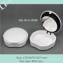 AG-JH-C-0344 AGPM Kosmetik Verpackung neue Ankunft benutzerdefinierte Zweischicht-unregelmäßige Form leer Compact mit Spiegel